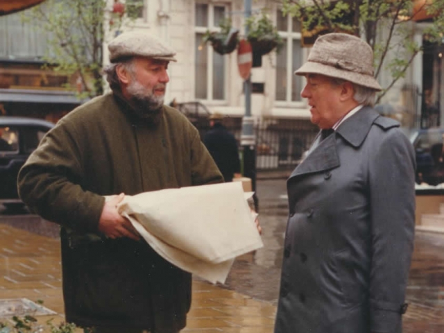 With an old friend in London's New Bond Street (photo by Kim Reeman).